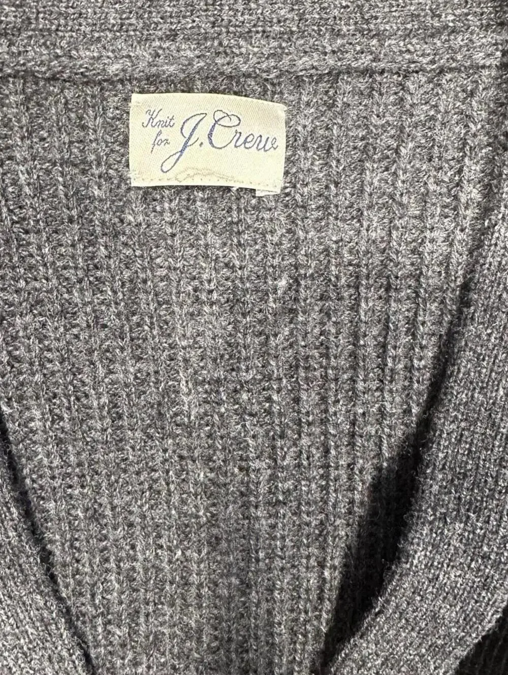 J.Crew Merino Lambswool Wool Cardigan Corduroy Men’s Sz L | Grey Black